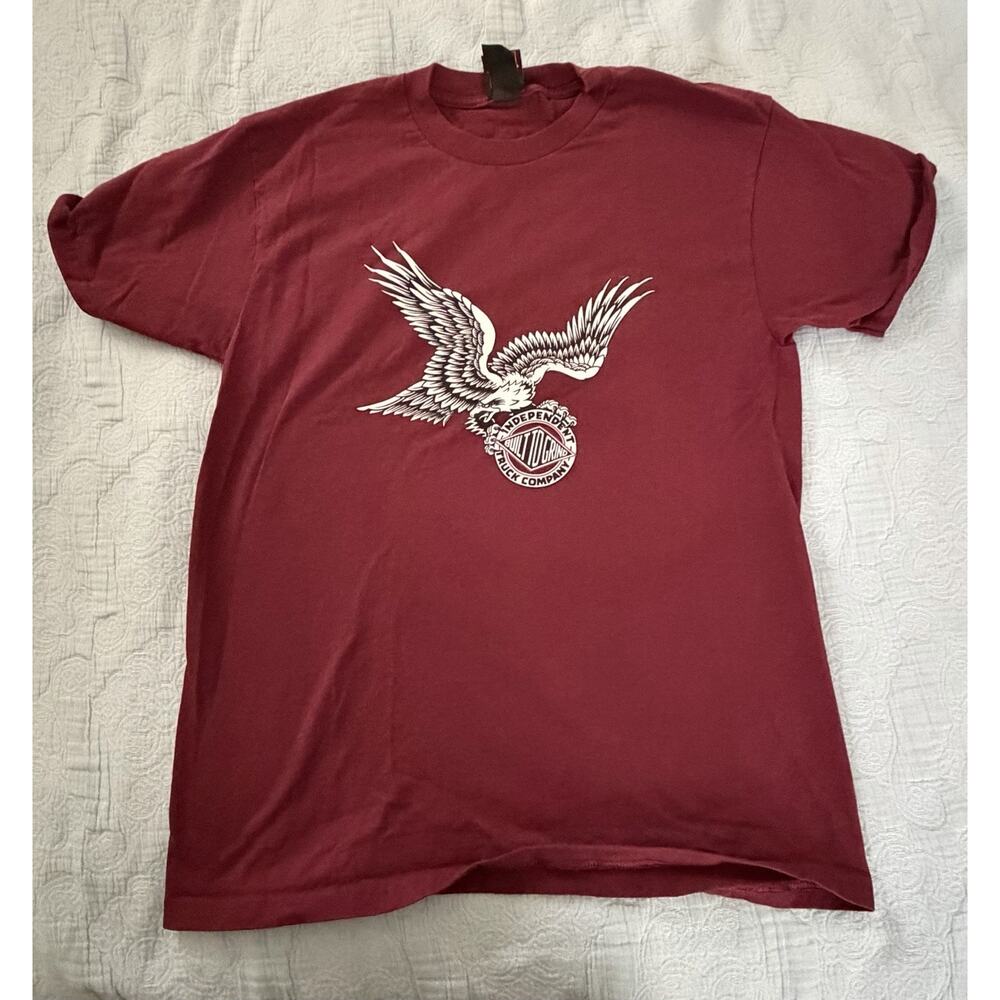 Independent Truck Co T Shirt M Eagle Logo Graphic Y2K Style Skate Burgundy Red